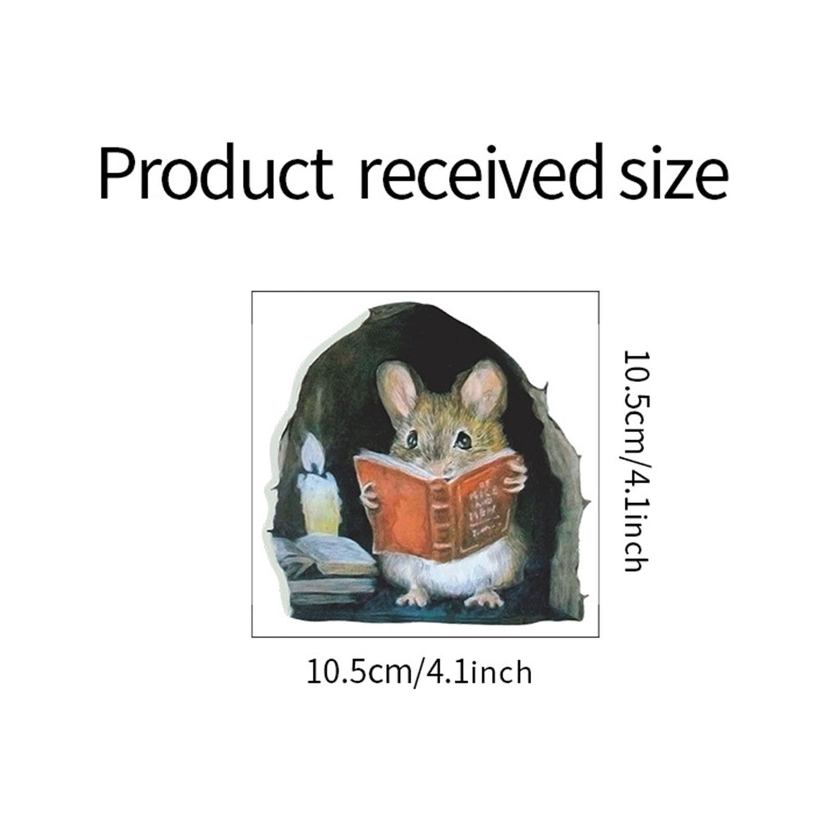 Cartoon Cute Candlelight Reading Mice Stick Mouse Hole Home Wall Decoration Wall Stickers