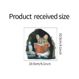Cartoon Cute Candlelight Reading Mice Stick Mouse Hole Home Wall Decoration Wall Stickers - Front View