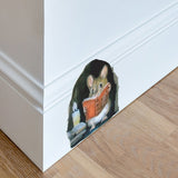 Cartoon Cute Candlelight Reading Mice Stick Mouse Hole Home Wall Decoration Wall Stickers - Top-Down View