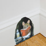 Cartoon Cute Candlelight Reading Mice Stick Mouse Hole Home Wall Decoration Wall Stickers