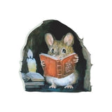 Cartoon Cute Candlelight Reading Mice Stick Mouse Hole Home Wall Decoration Wall Stickers - Extra Image