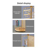 3 in 1 Jewelry Stand Display Multi Tiers Wooden Swivel Base Jewelry Display Holder for Necklace Gold - Side View