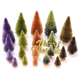 21pcs Artificial Christmas Trees Set Decoration Sisal Wood False Christmas Trees Kit
