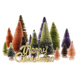21pcs Artificial Christmas Trees Set Decoration Sisal Wood False Christmas Trees Kit - 45-Degree Angle