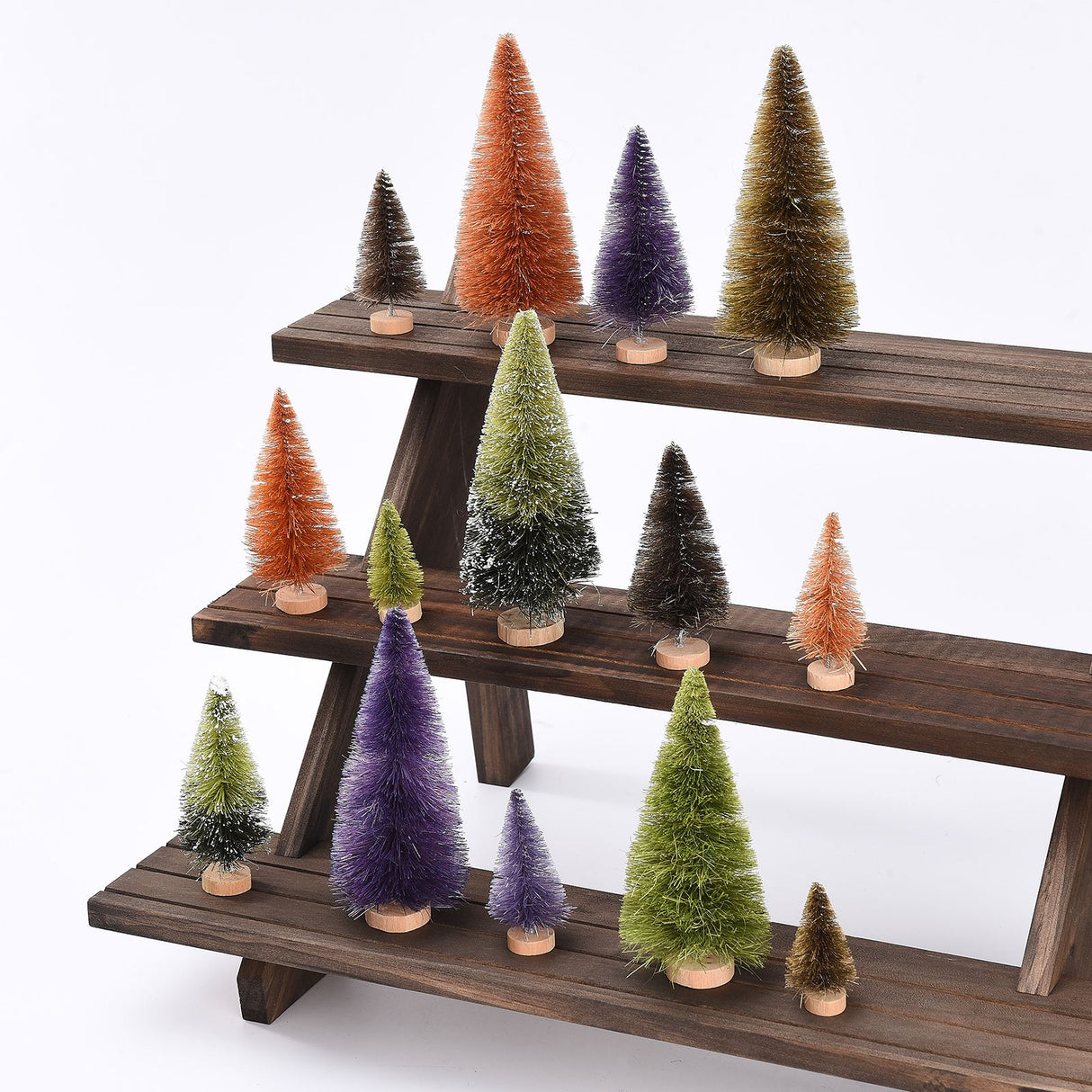 21pcs Artificial Christmas Trees Set Decoration Sisal Wood False Christmas Trees Kit