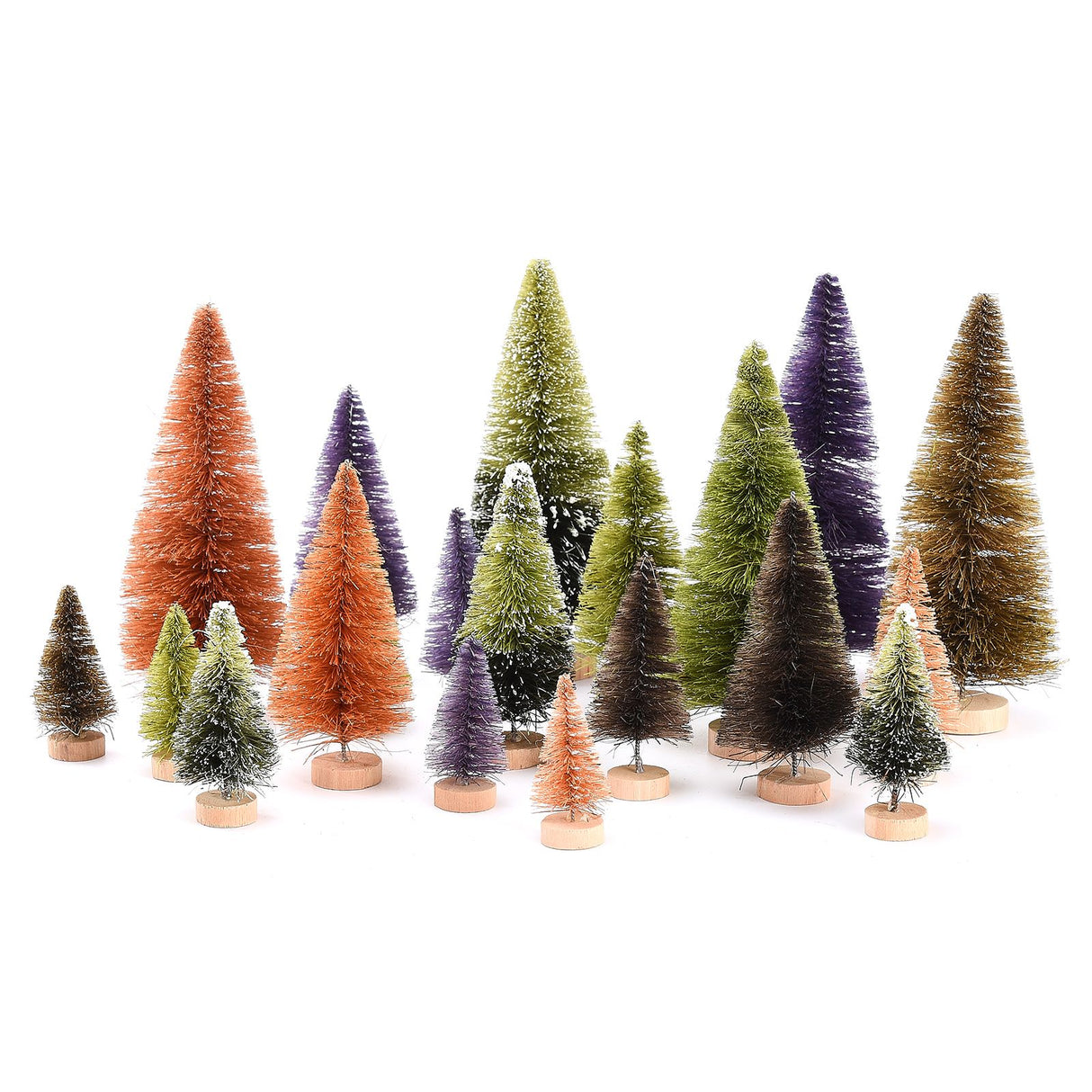 21pcs Artificial Christmas Trees Set Decoration Sisal Wood False Christmas Trees Kit