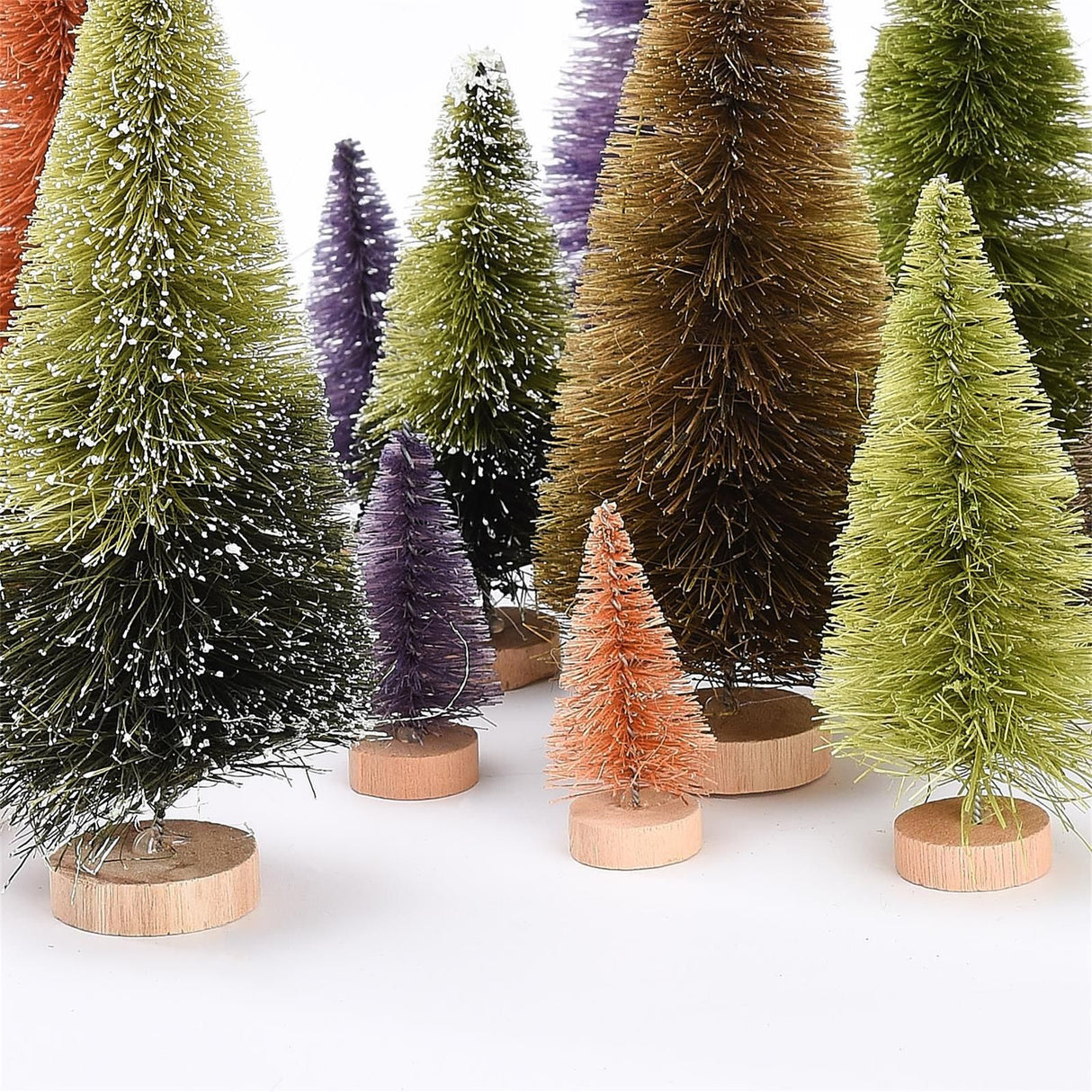 21pcs Artificial Christmas Trees Set Decoration Sisal Wood False Christmas Trees Kit