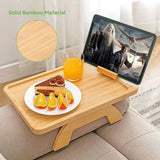 Wooden Sofa Tray Mobile Phone Stand Fruit Plate Wood Craft Ornament - Close-Up Angle