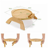 Wooden Sofa Tray Mobile Phone Stand Fruit Plate Wood Craft Ornament - Extra Image