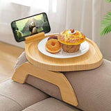 Wooden Sofa Tray Mobile Phone Stand Fruit Plate Wood Craft Ornament