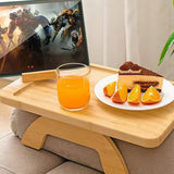 Wooden Sofa Tray Mobile Phone Stand Fruit Plate Wood Craft Ornament - Extra Image