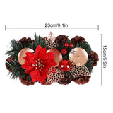 Christmas Decorations Candlesticks Christmas Table Centerpiece - Top-Down View
