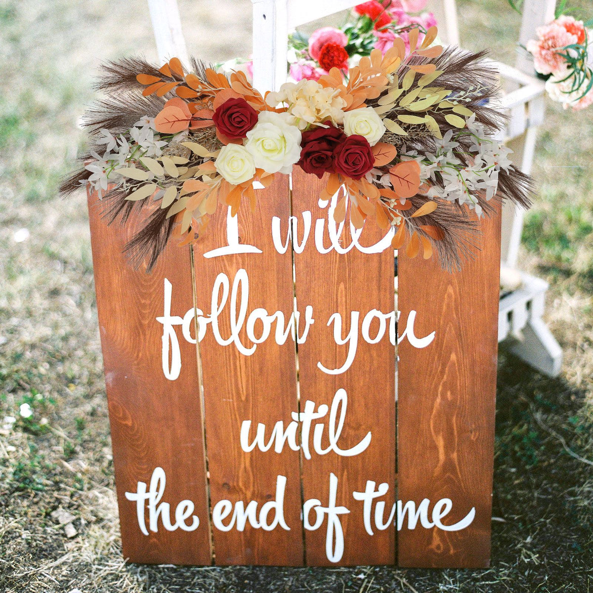 Wedding Decoration Arch Flower Welcome Water Sign Flower Artificial Flowers Swag