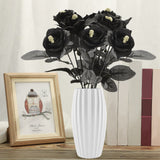 Artificial Rose Lifelike Decorative Bendable Fake Flower With Skull Head for Halloween Party - Top-Down View