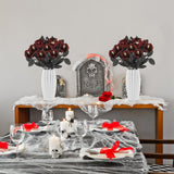 Artificial Rose Lifelike Decorative Bendable Fake Flower With Skull Head for Halloween Party