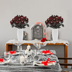 Artificial Rose Lifelike Decorative Bendable Fake Flower With Skull Head for Halloween Party