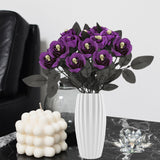 Artificial Rose Lifelike Decorative Bendable Fake Flower With Skull Head for Halloween Party Black