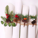 Pinecone Napkin Rings Sweet Reusable Christmas Napkin Holders Table Decor for Dinner Party Anniversary