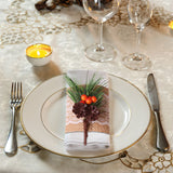 Pinecone Napkin Rings Sweet Reusable Christmas Napkin Holders Table Decor for Dinner Party Anniversary - Close-Up Angle