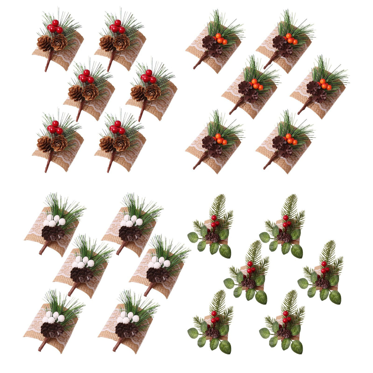 Pinecone Napkin Rings Sweet Reusable Christmas Napkin Holders Table Decor for Dinner Party Anniversary