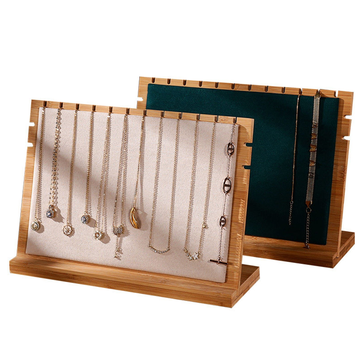 Bamboo Wood Pendant Display Board Jewelry Display Board Necklace Rack Removable Jewelry Display Props