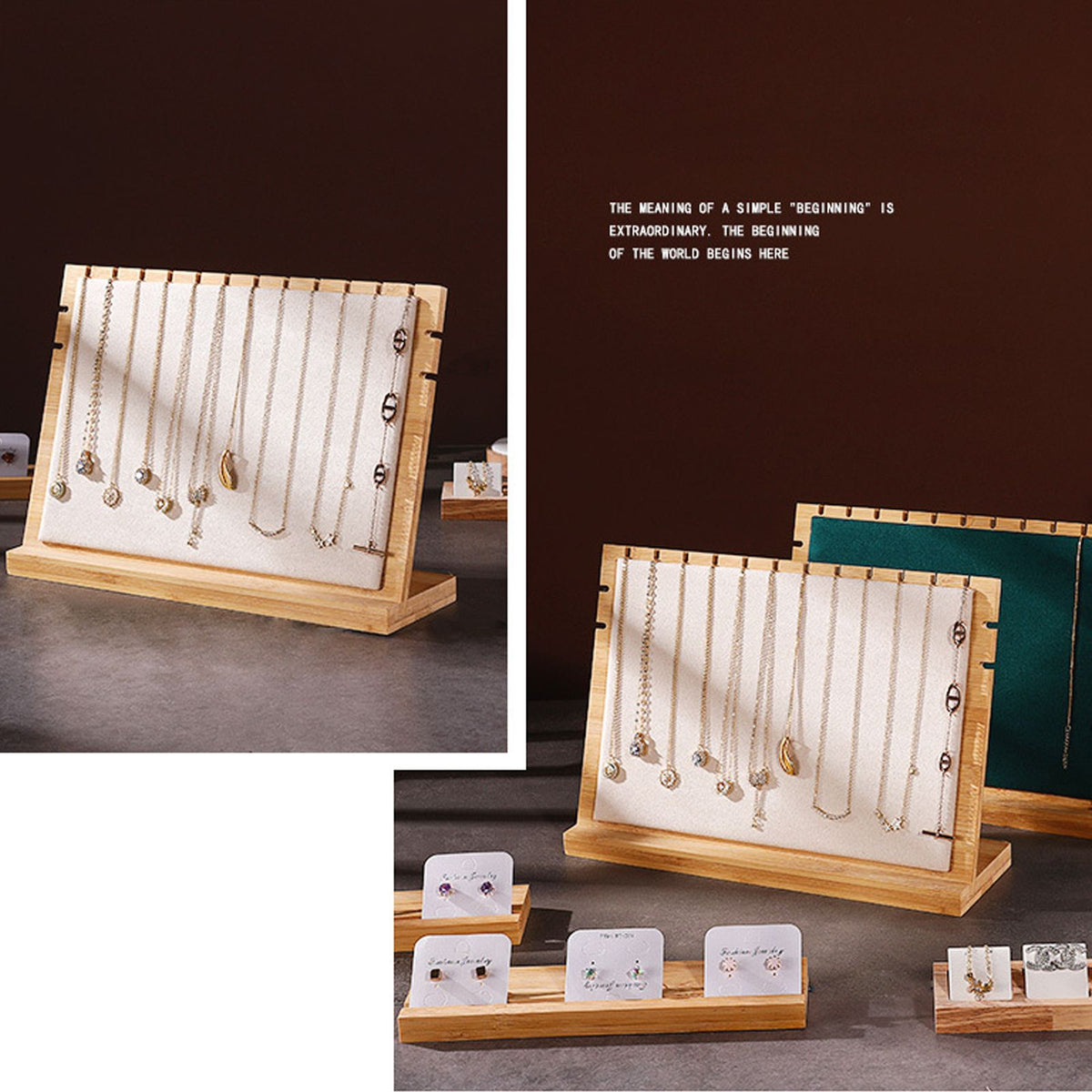 Bamboo Wood Pendant Display Board Jewelry Display Board Necklace Rack Removable Jewelry Display Props