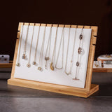 Bamboo Wood Pendant Display Board Jewelry Display Board Necklace Rack Removable Jewelry Display Props