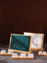 Bamboo Wood Pendant Display Board Jewelry Display Board Necklace Rack Removable Jewelry Display Props