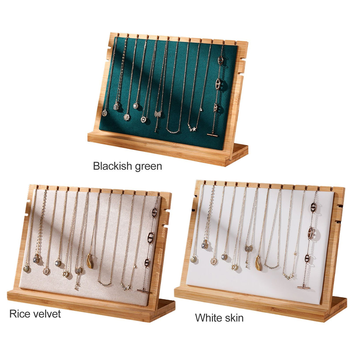 Bamboo Wood Pendant Display Board Jewelry Display Board Necklace Rack Removable Jewelry Display Props