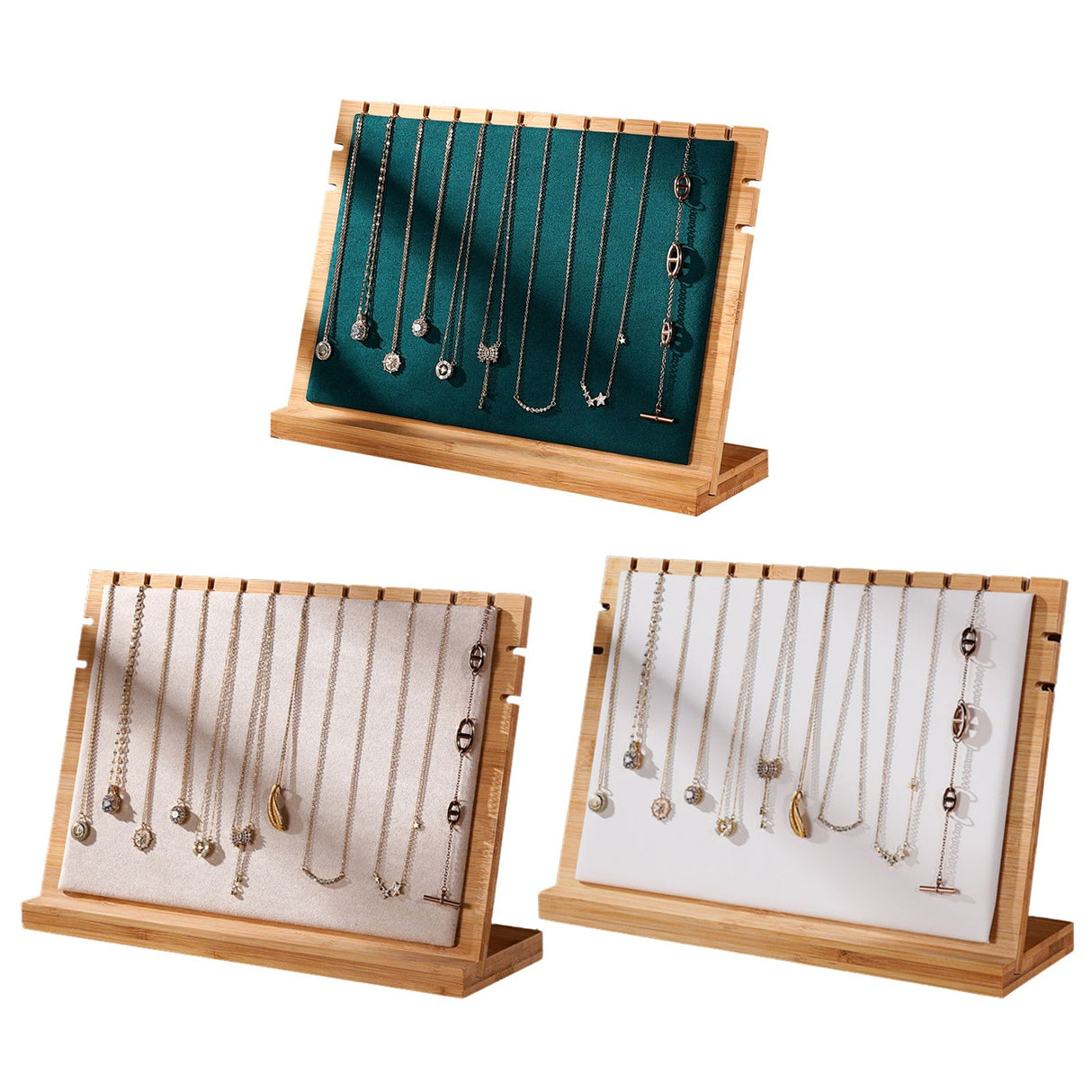 Bamboo Wood Pendant Display Board Jewelry Display Board Necklace Rack Removable Jewelry Display Props