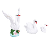 3pcs Resin Swan Ornaments Simulation Decorative Swan Figurine for Miniature Garden Home