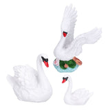 3pcs Resin Swan Ornaments Simulation Decorative Swan Figurine for Miniature Garden Home