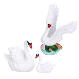 3pcs Resin Swan Ornaments Simulation Decorative Swan Figurine for Miniature Garden Home
