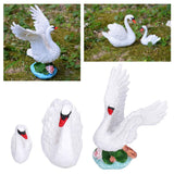 3pcs Resin Swan Ornaments Simulation Decorative Swan Figurine for Miniature Garden Home