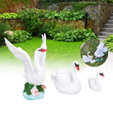 3pcs Resin Swan Ornaments Simulation Decorative Swan Figurine for Miniature Garden Home - Extra Image