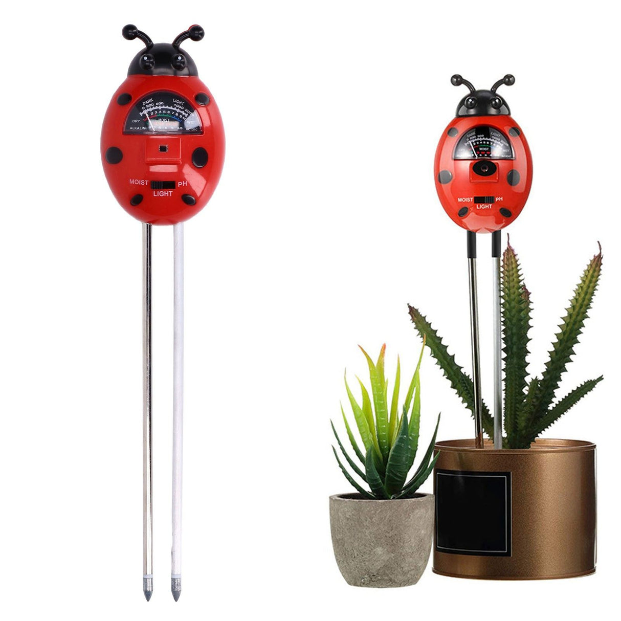 Moisture Meter 3 Calibration Tables Ladybug Shape Simple Operation Multifunction PH Tester