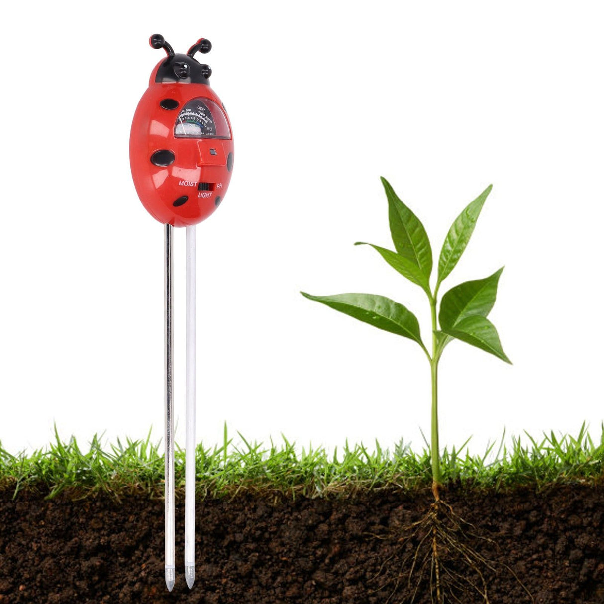 Moisture Meter 3 Calibration Tables Ladybug Shape Simple Operation Multifunction PH Tester