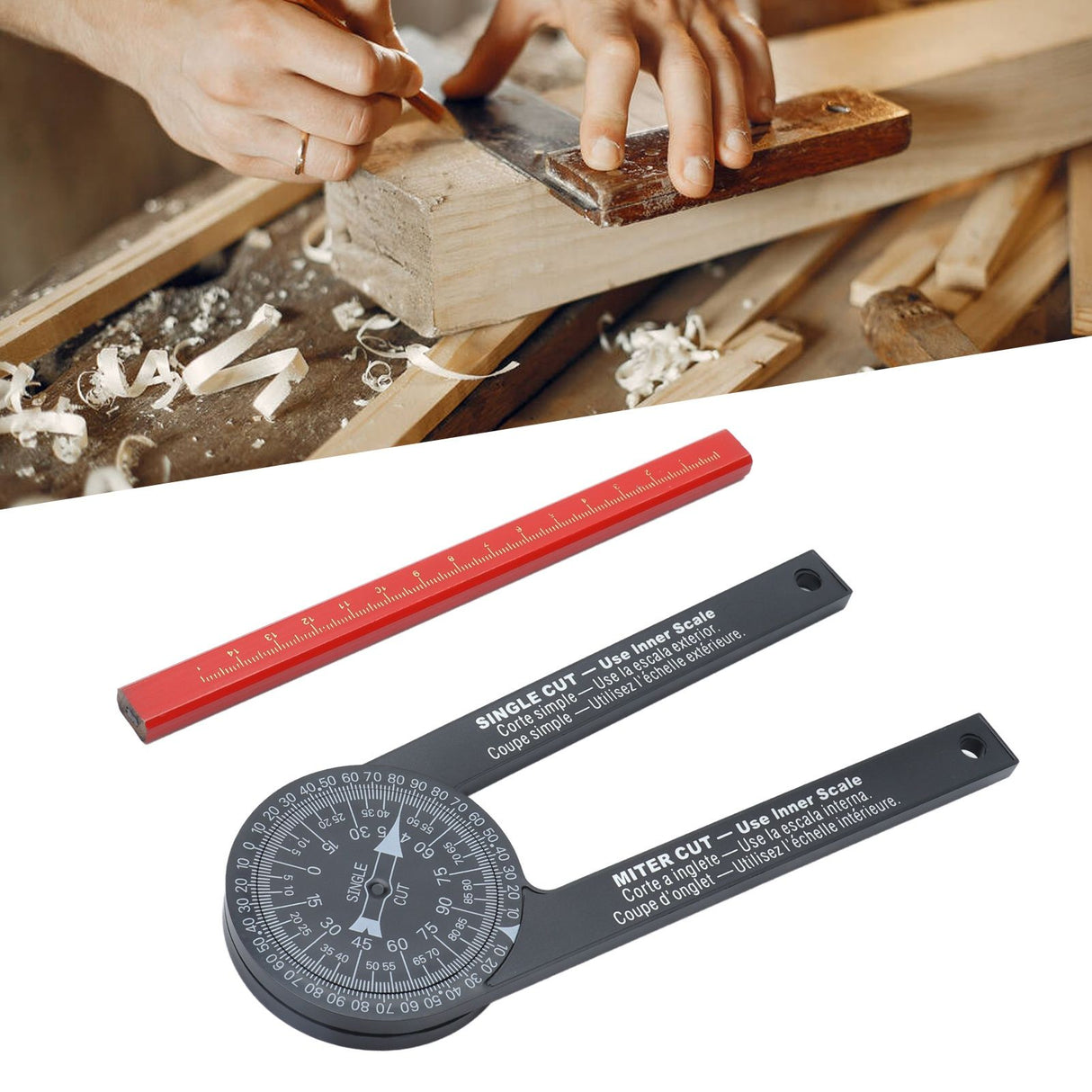 Angle Finder 360 Degrees Easy Measurement Free Rotation Portable Size Accurate Miter Saw Protractor for Woodworking