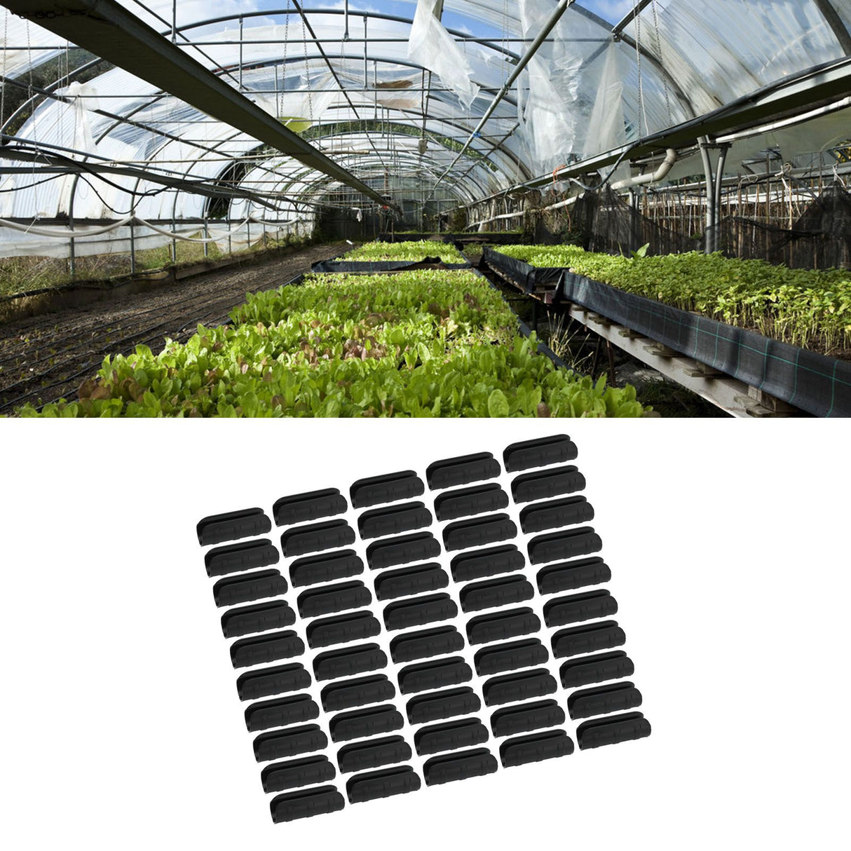 50PCS 10cm Greenhouse Film Clamp Heat Resistant Tube Clip Gardening Frame Pipe Clip for GardenBlack