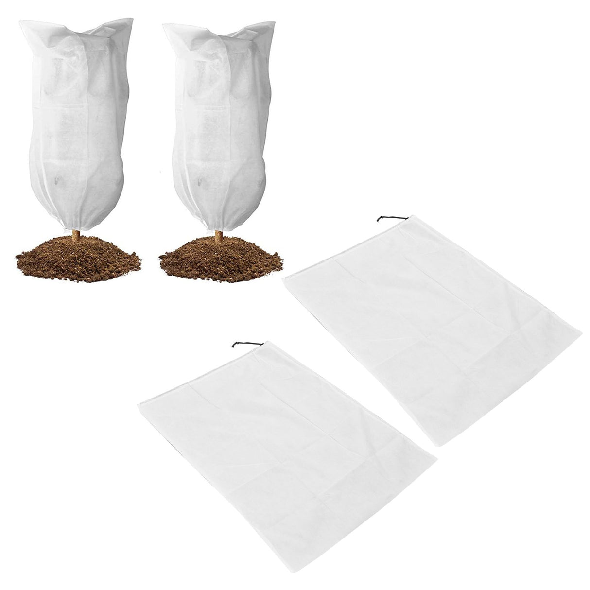 2pcs Plant Cover Breathable Protective Lightweight Convenient Drawstring Design Trees Protector for Vegetables80x100cm