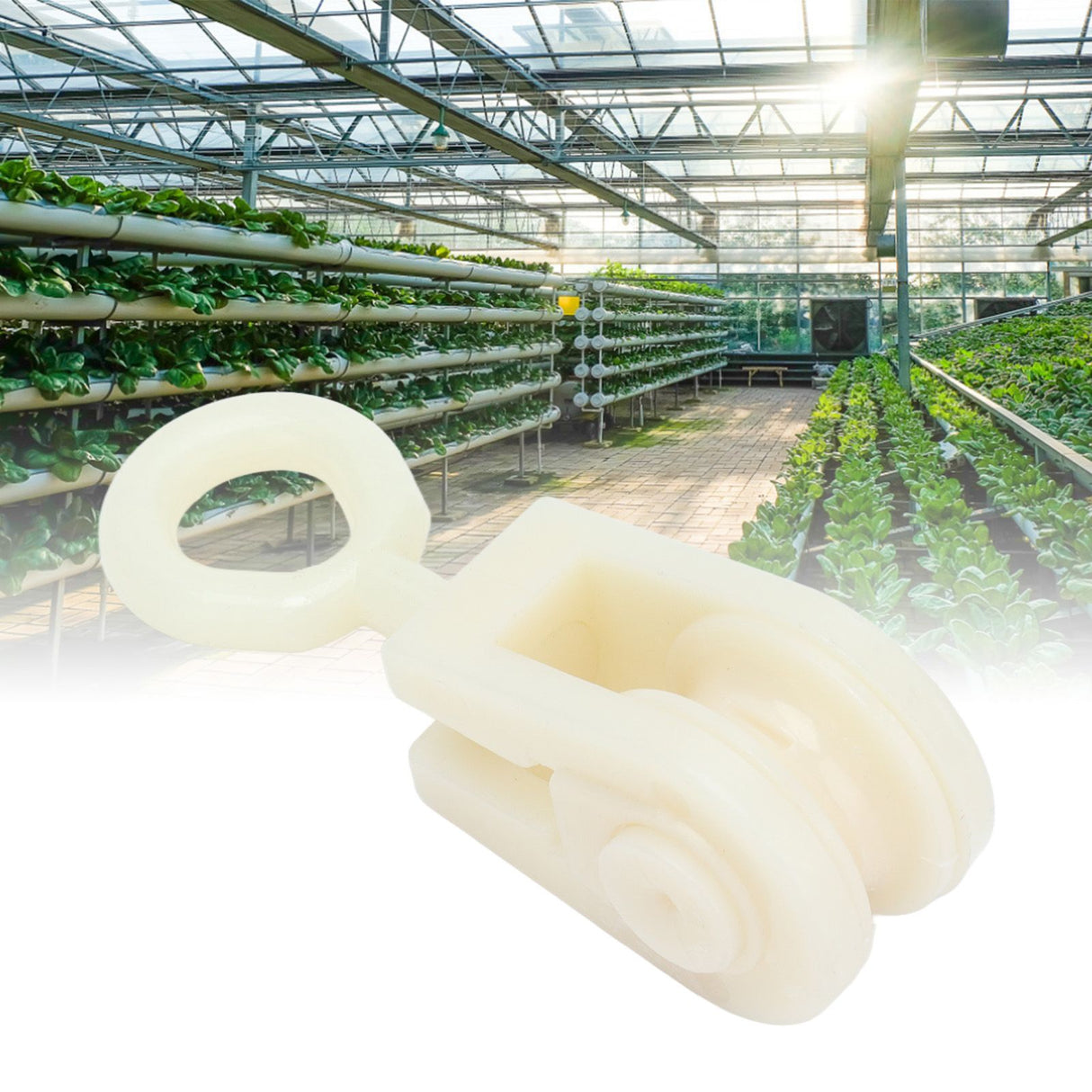 25pcs Livestock Fixed Pulley Plastic Greenhouse Pulley Accessories for Most Chicken Houses Farm