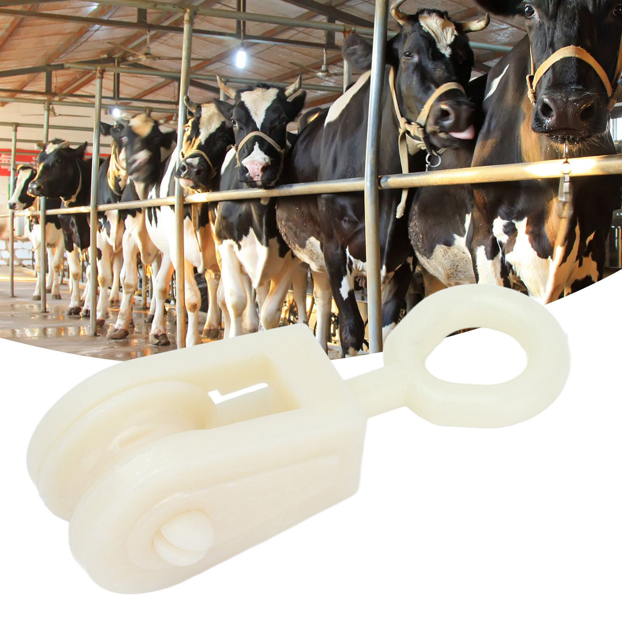 25pcs Livestock Fixed Pulley Plastic Greenhouse Pulley Accessories for Most Chicken Houses Farm