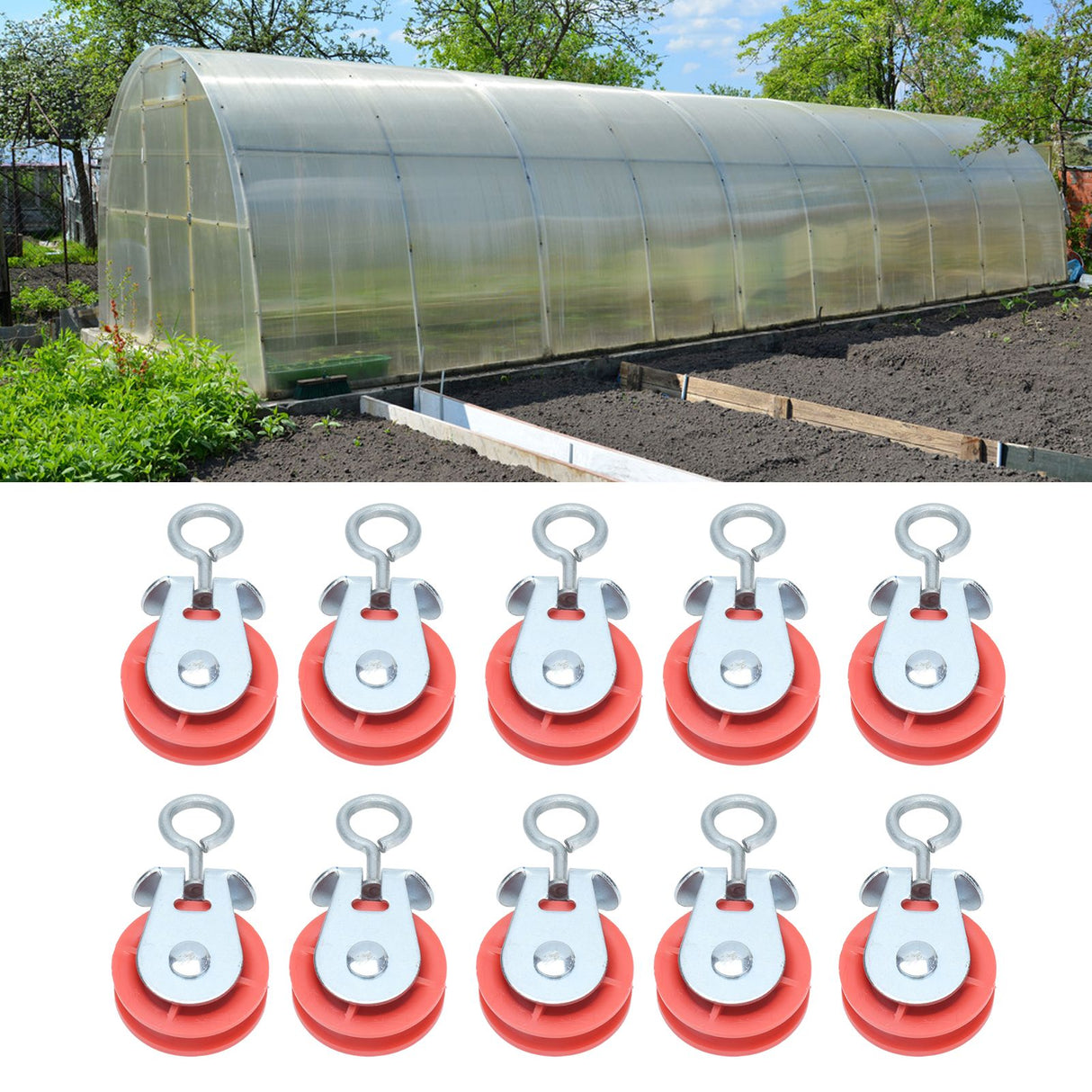 10pcs Waterline Fixed Pulley Medium Metal Automatic Poultry Products for Livestock Farm Chicken House