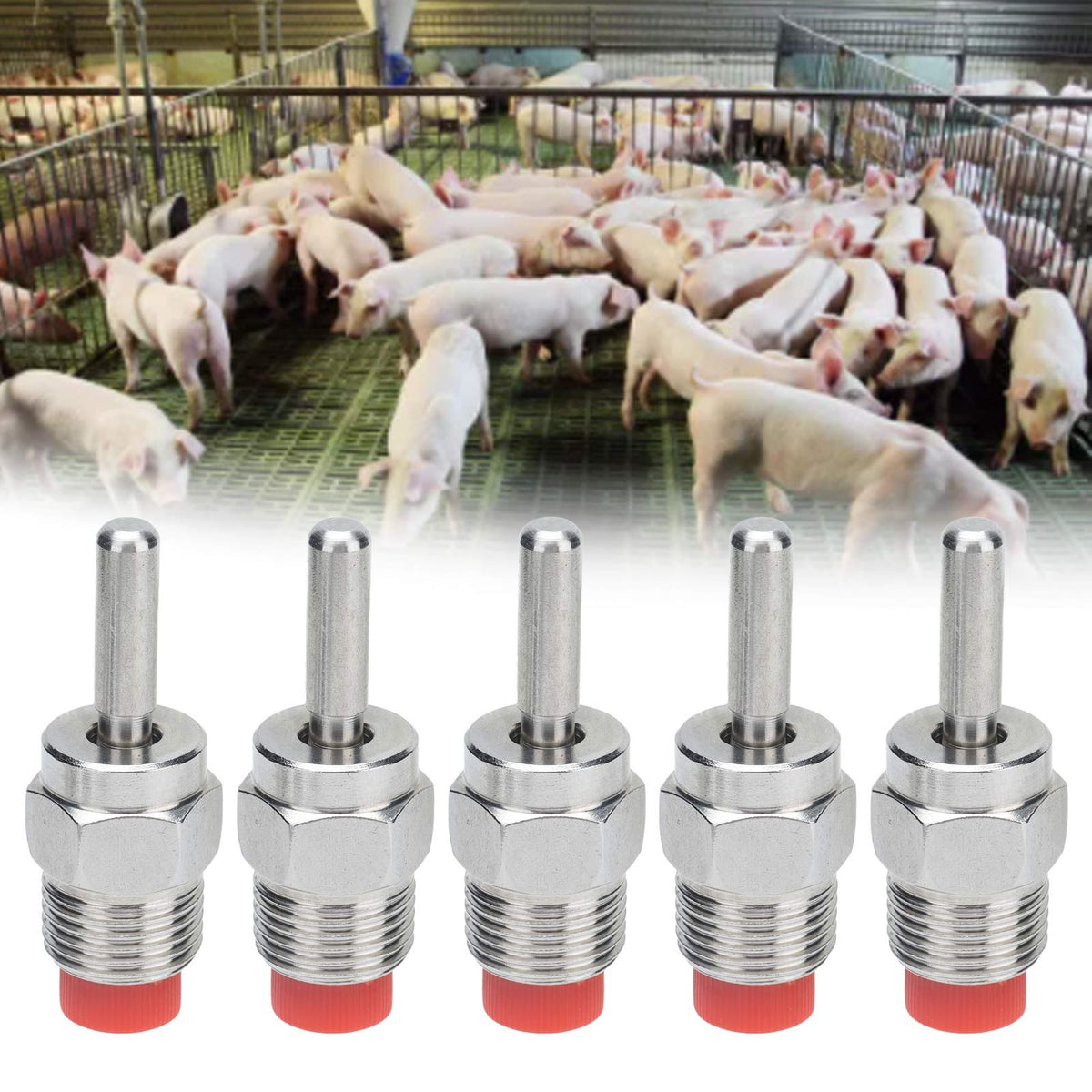 5Pcs Automatic Pig Waterer Safety Health Water Saving Clean Water Simple Structure Pig Water Nipple for Pig House