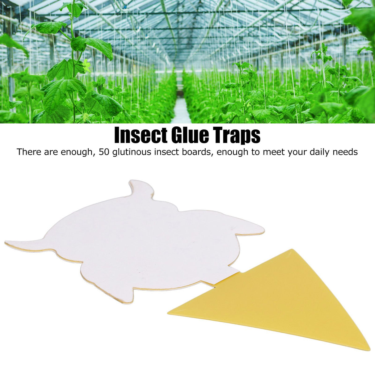 50Pcs Fungus Gnat Killer Effectively Catch Insects Strong Stickiness Easy to Use Insect Catching Board for GreenhouseDemon