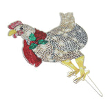 Christmas Chicken Shape Decorative LED Lights Light Up Christmas Decor with Scarf for Indoor Outdoor Room Yard
