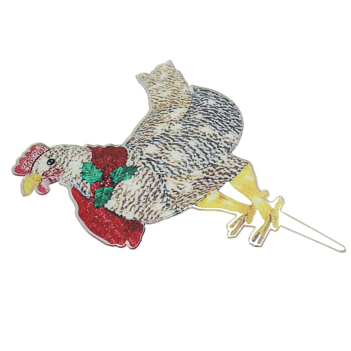 Christmas Chicken Shape Decorative LED Lights Light Up Christmas Decor with Scarf for Indoor Outdoor Room Yard