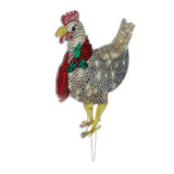 Christmas Chicken Shape Decorative LED Lights Light Up Christmas Decor with Scarf for Indoor Outdoor Room Yard