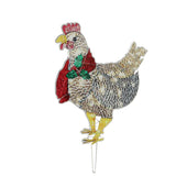 Christmas Chicken Shape Decorative LED Lights Light Up Christmas Decor with Scarf for Indoor Outdoor Room Yard - Close-Up Angle