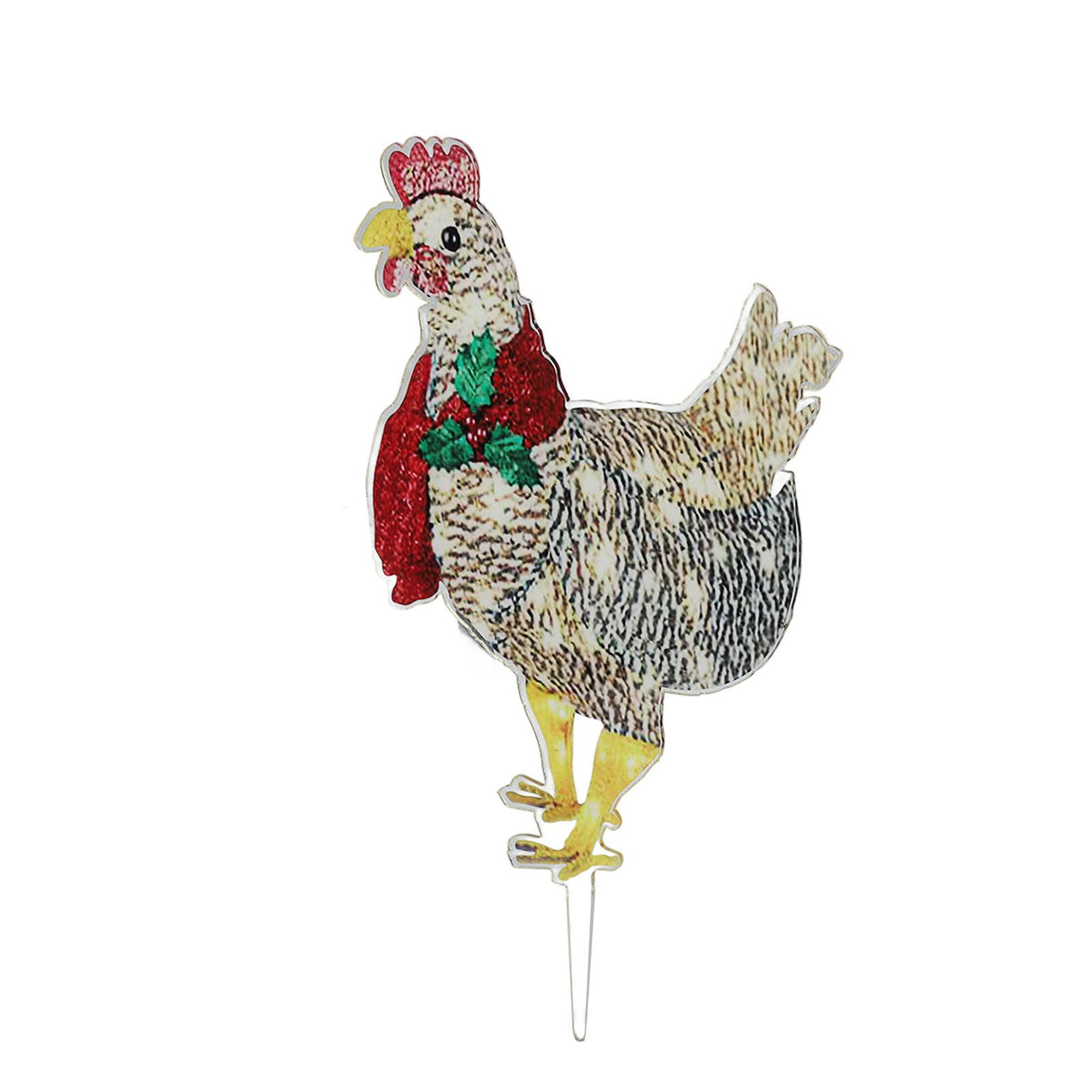 Christmas Chicken Shape Decorative LED Lights Light Up Christmas Decor with Scarf for Indoor Outdoor Room Yard